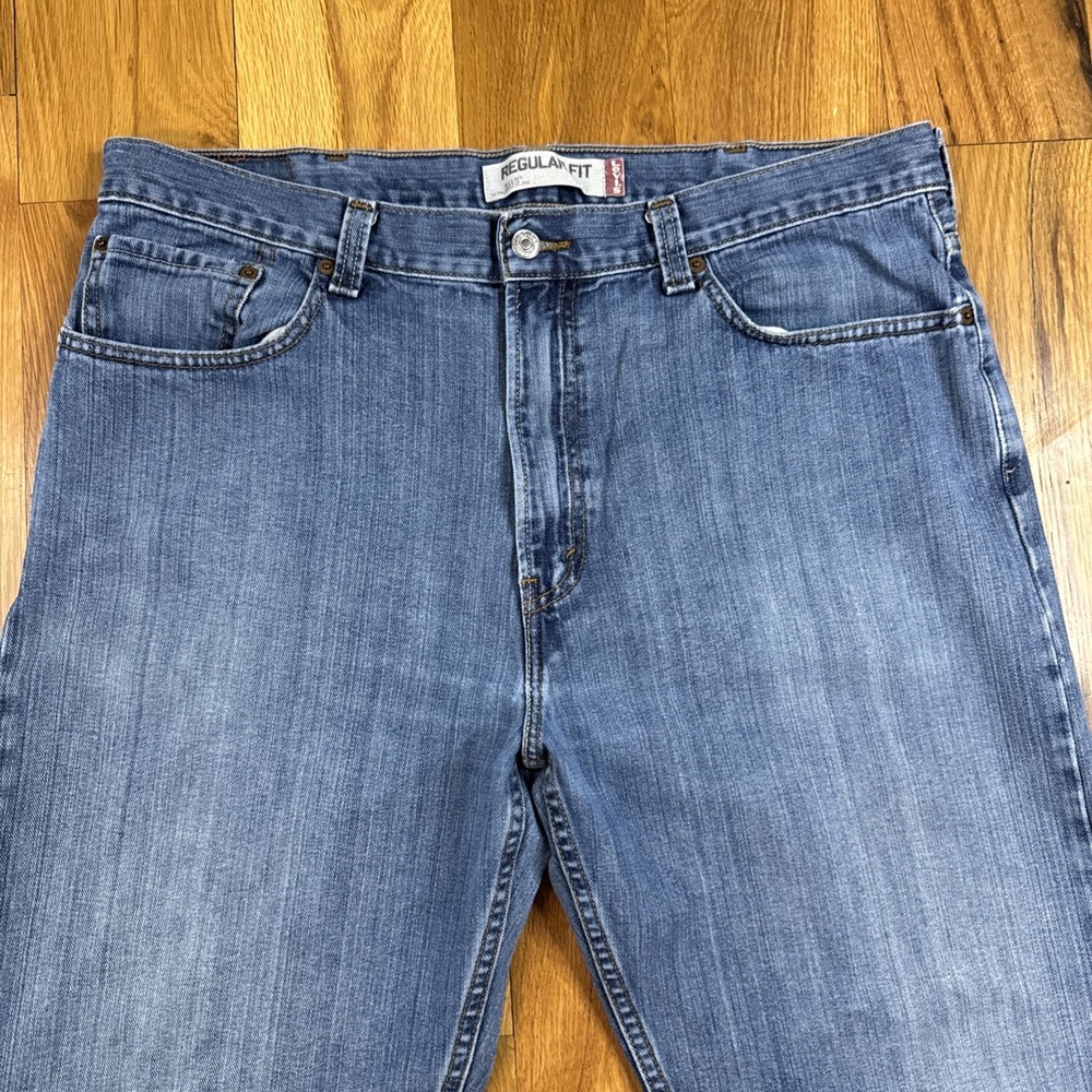 LEVIS 505 Mens 38x34 505 Black Batwing Red‎ Tab Reg Straight Fit Vintage Y2K - Picture 2 of 14